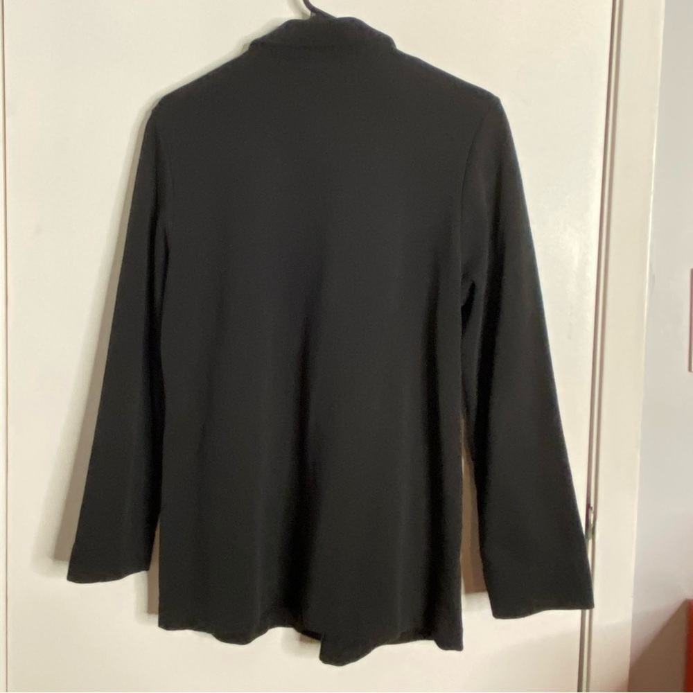 Women Black Light Jersey Blazer with Button Detail stretch Fabric Size Large - Picture 4 of 13